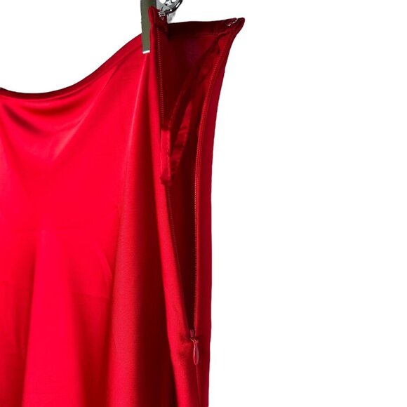 Antonio Melani Size 12 Maxi Skirt Red Liquid Smooth Retro Coquette Sexy Formal - Picture 5 of 7